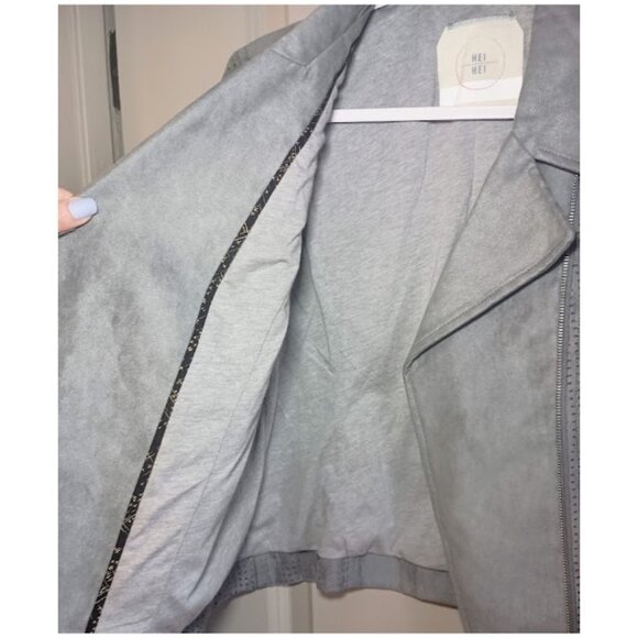 Anthropologie Hei Hei Vegan Suede Moto Jacket - Picture 7 of 10
